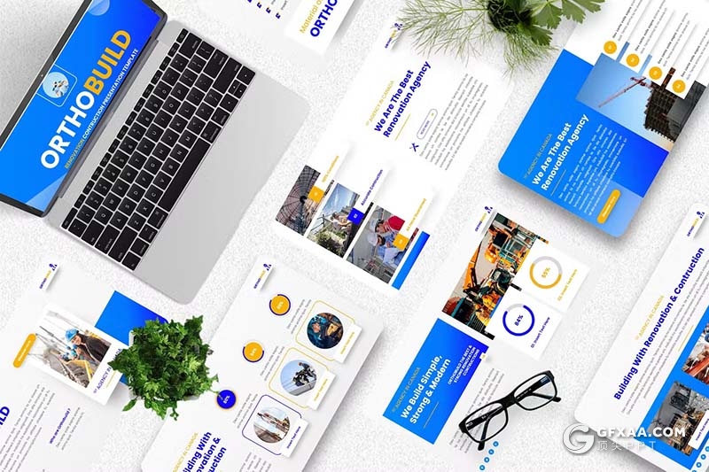 40页翻修施工商业地产建筑工程项目介绍展示国外GoogleSlides模板 - 顶尖PPT