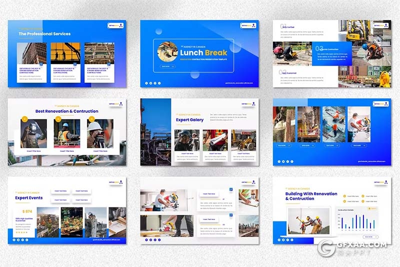 40页翻修施工商业地产建筑工程项目介绍展示国外KeyNote模板 - 顶尖PPT