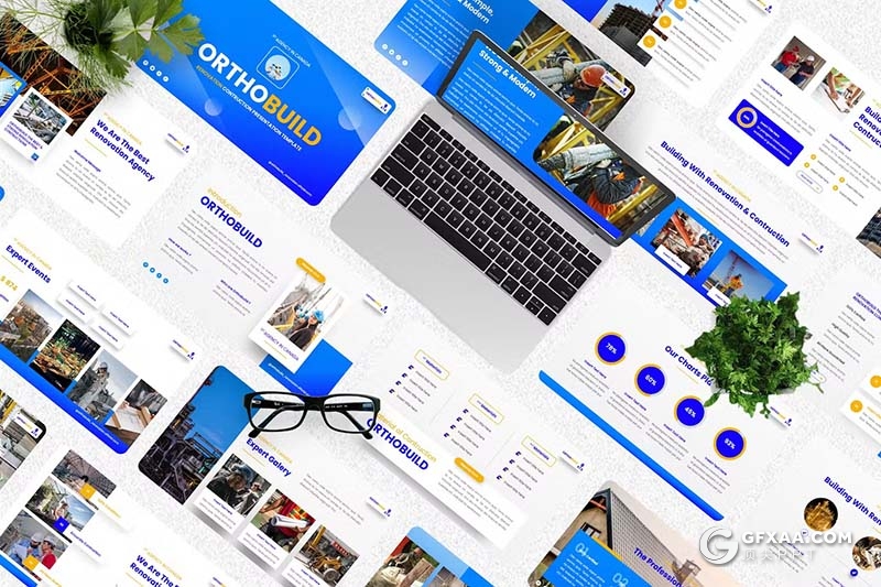 40页翻修施工商业地产建筑工程项目介绍展示国外KeyNote模板 - 顶尖PPT