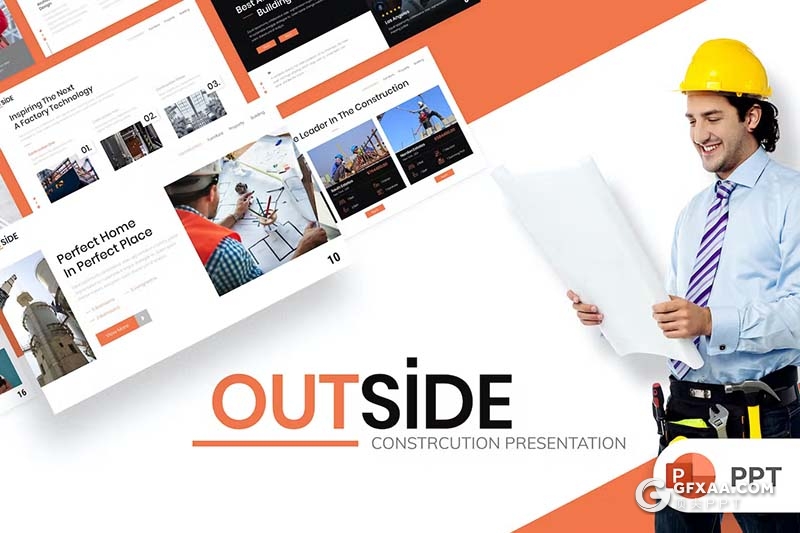 32页地产建筑工程施工项目介绍展示国外PPT模板 - 顶尖PPT