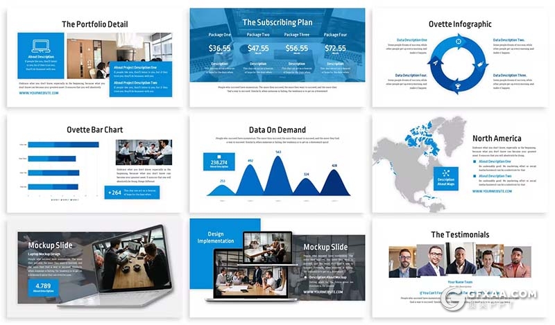 30页业务合作团队介绍商业计划商务通用国外KeyNote模板5种配色 - 顶尖PPT
