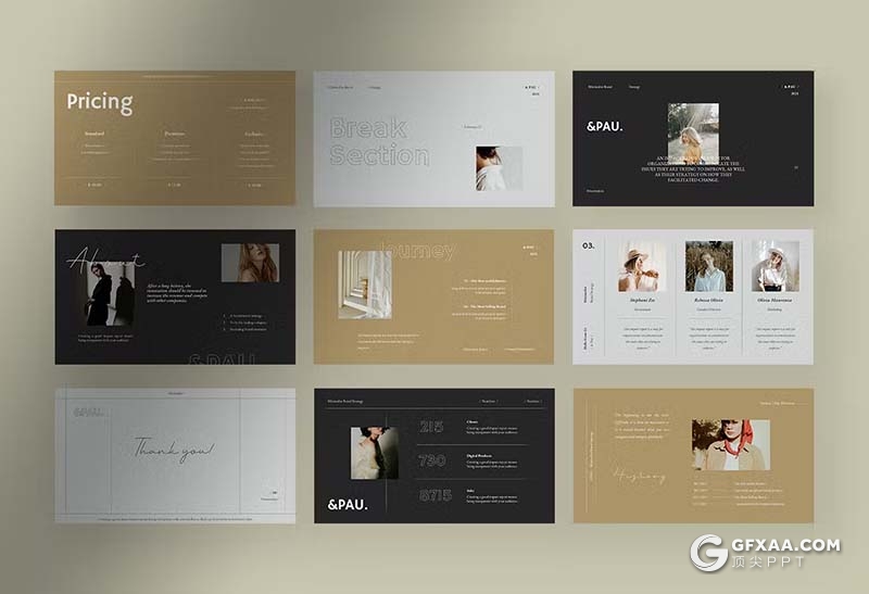 30页极简品牌战略演示品牌宣传展示国外PPT模板 - 顶尖PPT