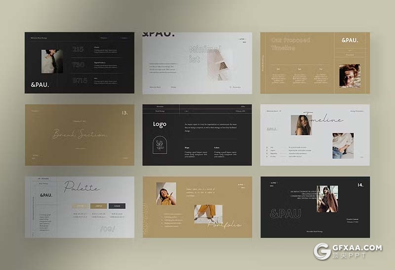 30页极简品牌战略演示品牌宣传展示国外PPT模板 - 顶尖PPT