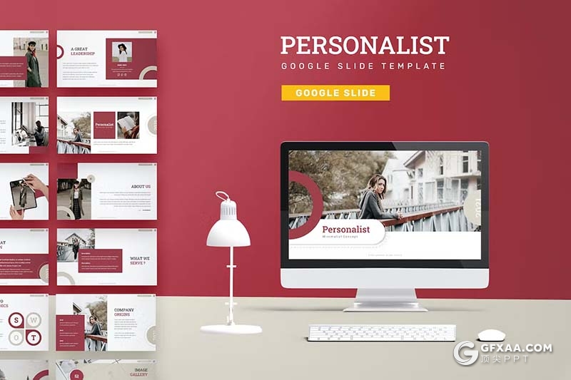 30页品牌宣传合作产品展示通用国外GoogleSlides模板5种配色 - 顶尖PPT