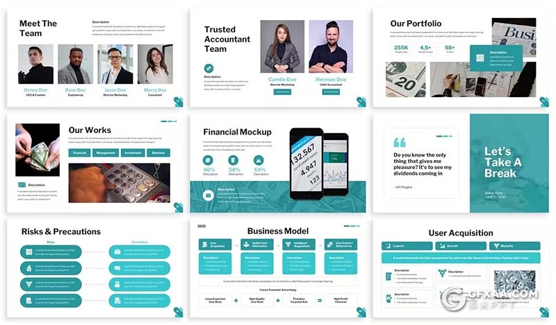 30页市场投资团队介绍商务合作通用国外PPT模板3种配色2款尺寸 - 顶尖PPT