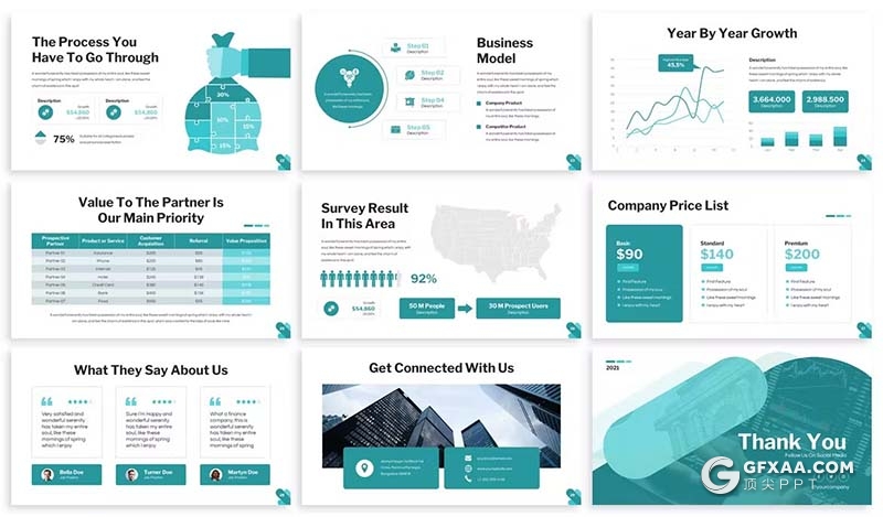 30页市场投资团队介绍商务合作通用国外PPT模板3种配色2款尺寸 - 顶尖PPT