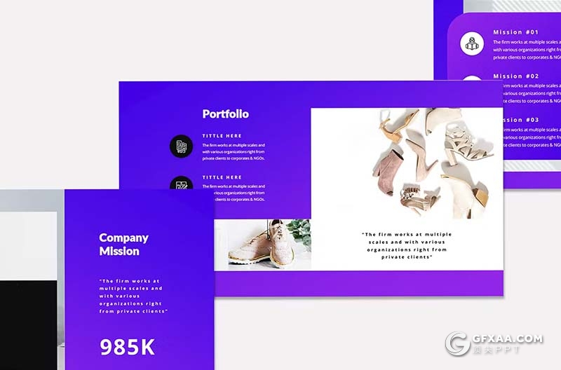 52页蓝紫色商业合作商业计划商务通用国外PPT模板 - 顶尖PPT