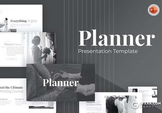 80页黑白极简风婚纱摄影展示PPT模板 - 顶尖PPT