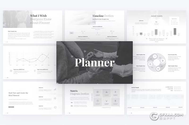 80页黑白极简风婚纱摄影展示PPT模板 - 顶尖PPT