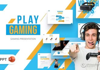 28页简约蓝橙色产品介绍通用国外PPT模板 - 顶尖PPT