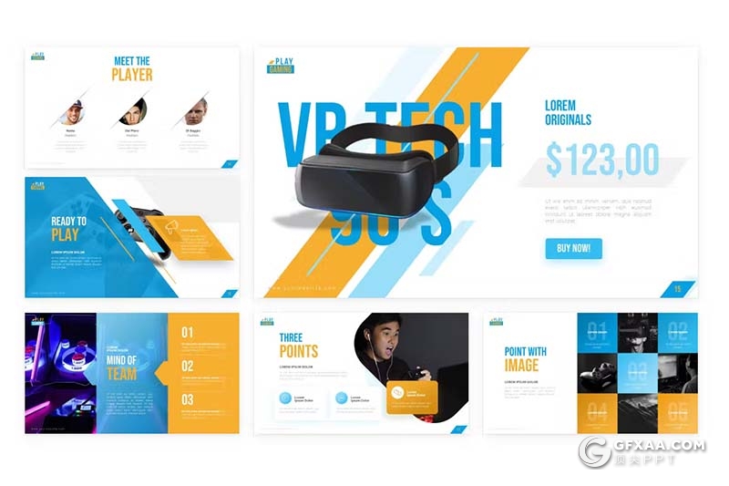 28页简约蓝橙色产品介绍通用国外PPT模板 - 顶尖PPT