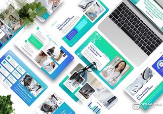 40页医疗医学研究医学团队展示医疗主题国外GoogleSlides模板 - 顶尖PPT