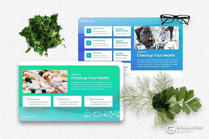 40页医疗医学研究医学团队展示医疗主题国外GoogleSlides模板 - 顶尖PPT