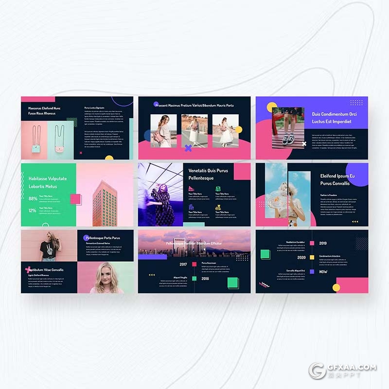 30页精美时尚产品介绍摄影图片展示通用国外PPT模板 - 顶尖PPT