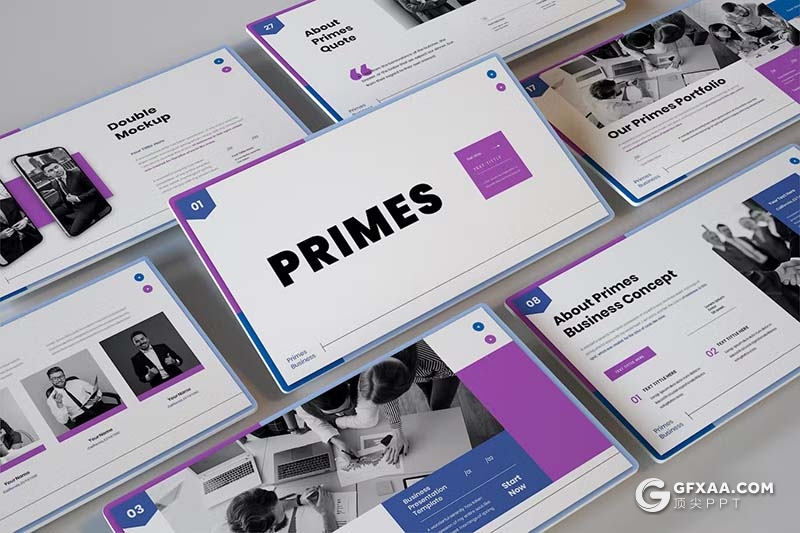 30页紫色企业介绍业务合作商业计划书商务通用国外GoogleSlides模板 - 顶尖PPT