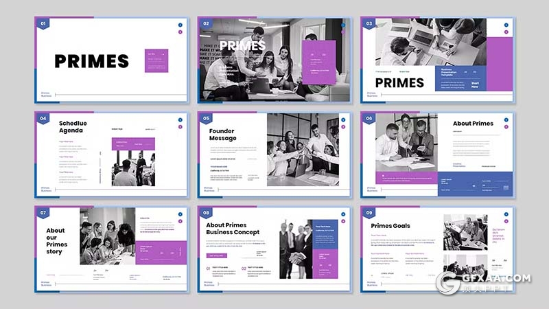 30页紫色企业介绍业务合作商业计划书商务通用国外GoogleSlides模板 - 顶尖PPT