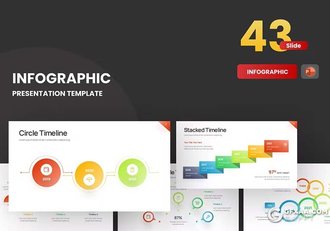 43页多色彩渐变项目日程表商务通用图形图表PPT模板 - 顶尖PPT