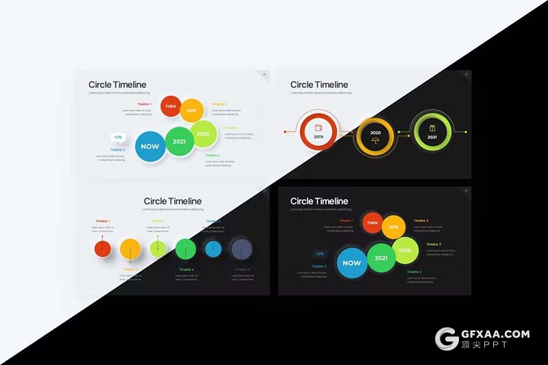 43页多色彩数据统计分析商务通用图形图表PPT模板 - 顶尖PPT