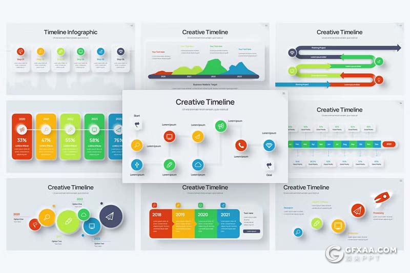 43页数据统计分析商务通用图形图表PPT模板 - 顶尖PPT