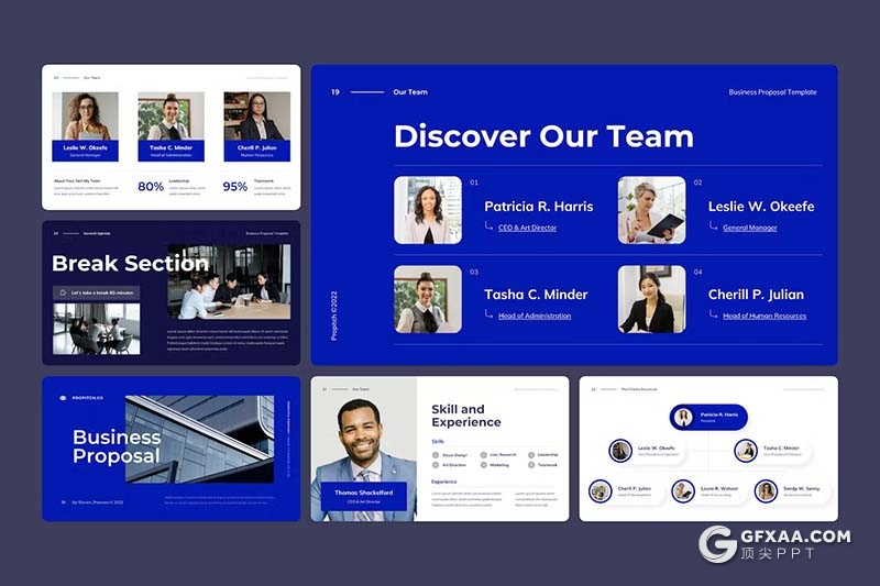 35页蓝色商务提案合作商业计划团队介绍年计划总结通用国外KeyNote模板 - 顶尖PPT