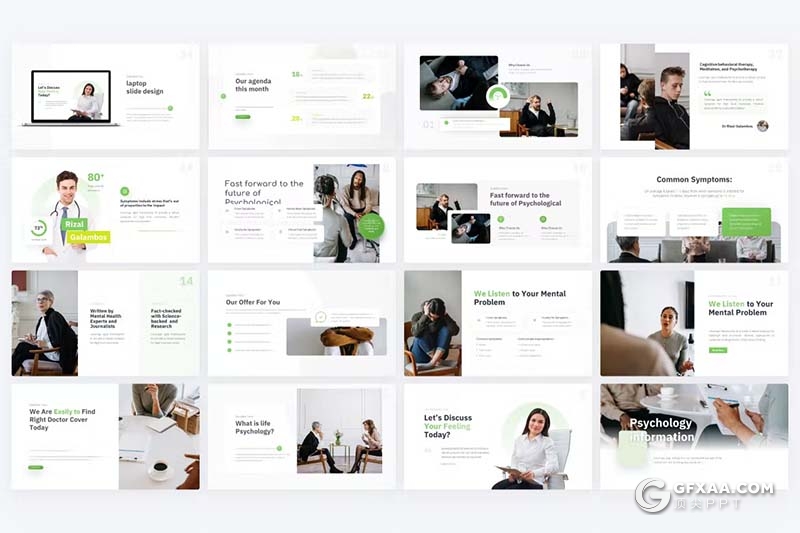 81页心理保健心理健康治疗心理专业国外PPT模板 - 顶尖PPT