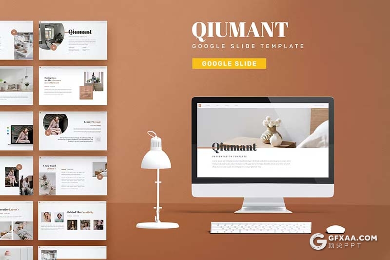 30页极简设计产品展示团队介绍通用国外GoogleSlides模板5种配色 - 顶尖PPT