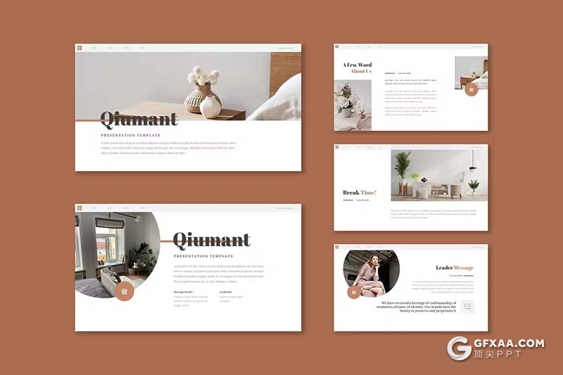 30页极简设计产品展示团队介绍通用国外PPT模板5种配色 - 顶尖PPT