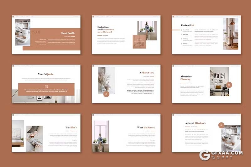 30页极简设计产品展示团队介绍通用国外PPT模板5种配色 - 顶尖PPT