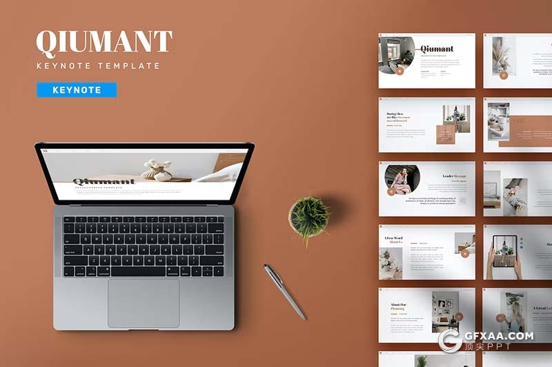 30页极简设计产品展示团队介绍通用国外KeyNote模板5种配色 - 顶尖PPT