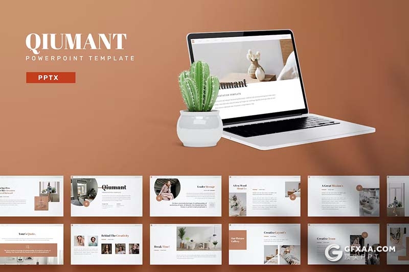 30页极简设计产品展示团队介绍通用国外PPT模板5种配色 - 顶尖PPT