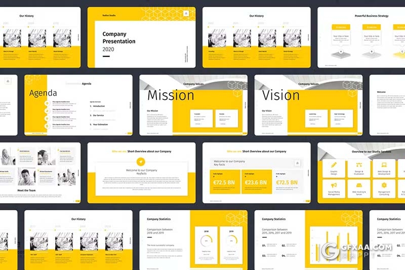 40页业务合作团队介绍商业计划商务通用国外PPT模板 - 顶尖PPT