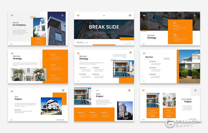 30页橙色大气房地产项目介绍宣传PPT模板 - 顶尖PPT