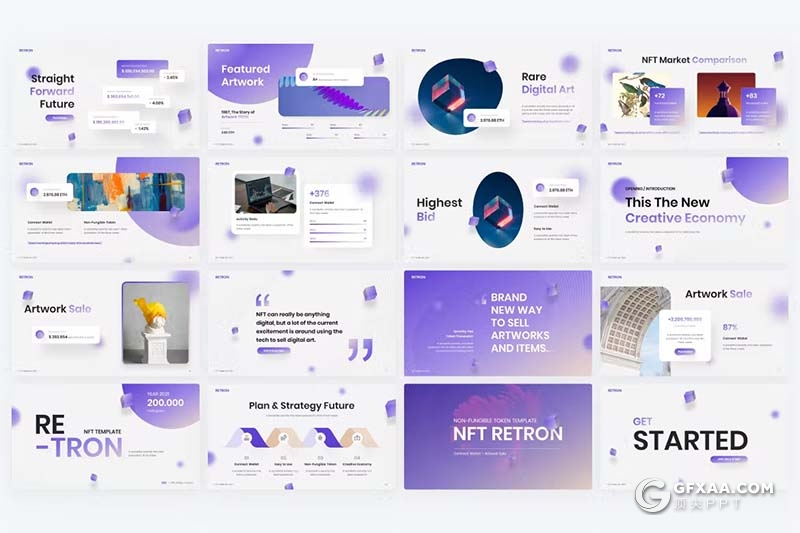 80页渐变蓝色大气时尚业务合作团队介绍商业计划商务通用国外PPT模板 - 顶尖PPT