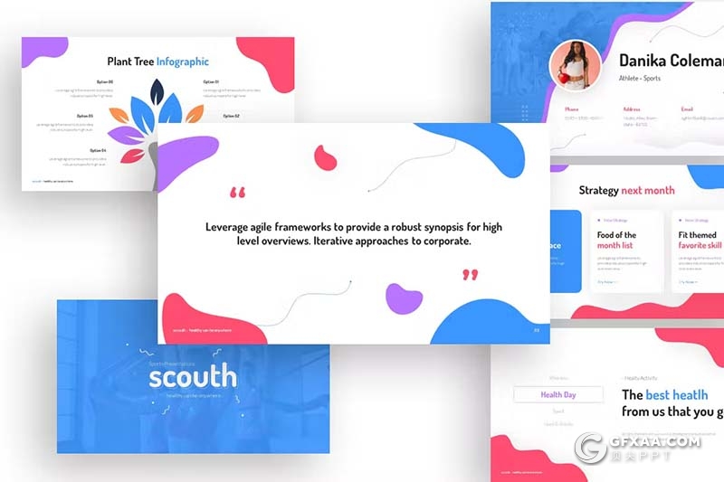 32页多色彩卡通体育奥运创意时尚体育锻炼强身健体健身主题PPT模板 - 顶尖PPT