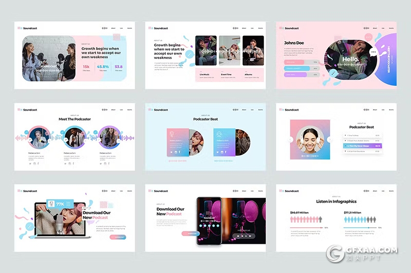 36页炫彩风音乐演唱会活动策划国外KeyNote模板 - 顶尖PPT