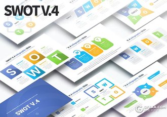 35页多色彩商务图形图表对比图信息图PPT模板 - 顶尖PPT