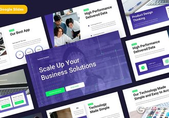 32页蓝色业务合作团队介绍商业计划通用国外GoogleSlides模板 - 顶尖PPT