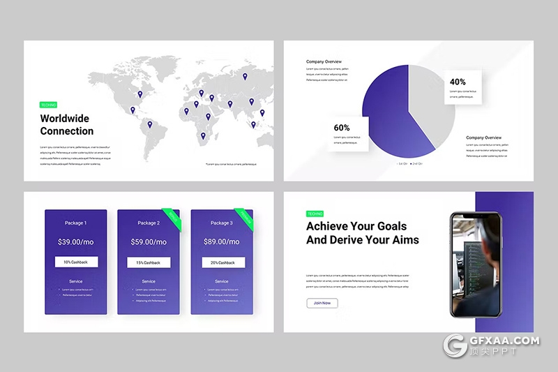 32页蓝色业务合作团队介绍商业计划通用国外GoogleSlides模板 - 顶尖PPT