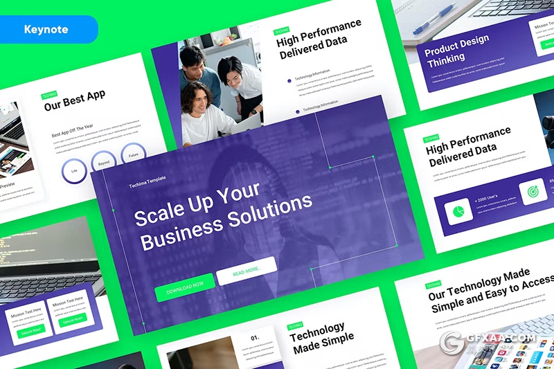 32页蓝色业务合作团队介绍商业计划通用国外KeyNote模板 - 顶尖PPT