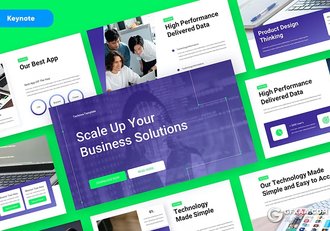 32页蓝色业务合作团队介绍商业计划通用国外KeyNote模板 - 顶尖PPT