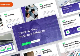 32页蓝色业务合作团队介绍商业计划通用国外PPT模板 - 顶尖PPT