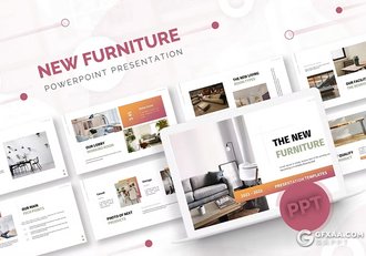30页简约大气家居产品展示设计研发国外PPT模板5种配色 - 顶尖PPT