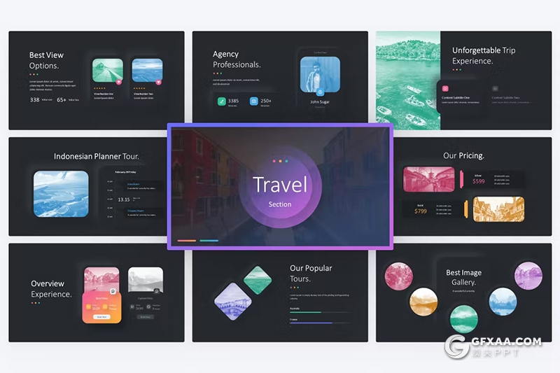 16页旅行数据分析PPT模板 - 顶尖PPT