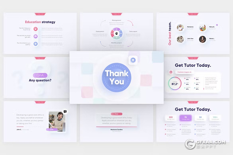 80页大学教育培训宣传导师创意教育通用国外PPT模板 - 顶尖PPT