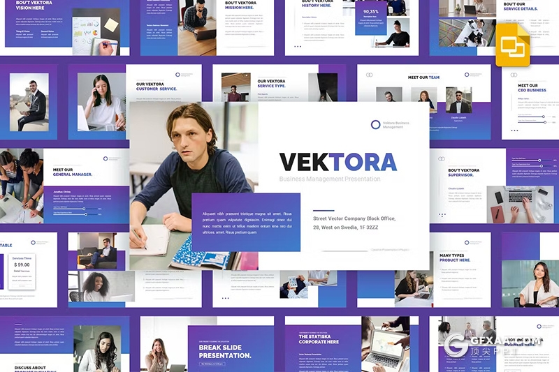 30页渐变色商业计划团队介绍业务合作商务通用国外GoogleSlides模板 - 顶尖PPT