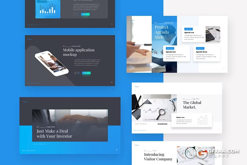 20页商业计划访客投资者业务演示通用PPT模板 - 顶尖PPT