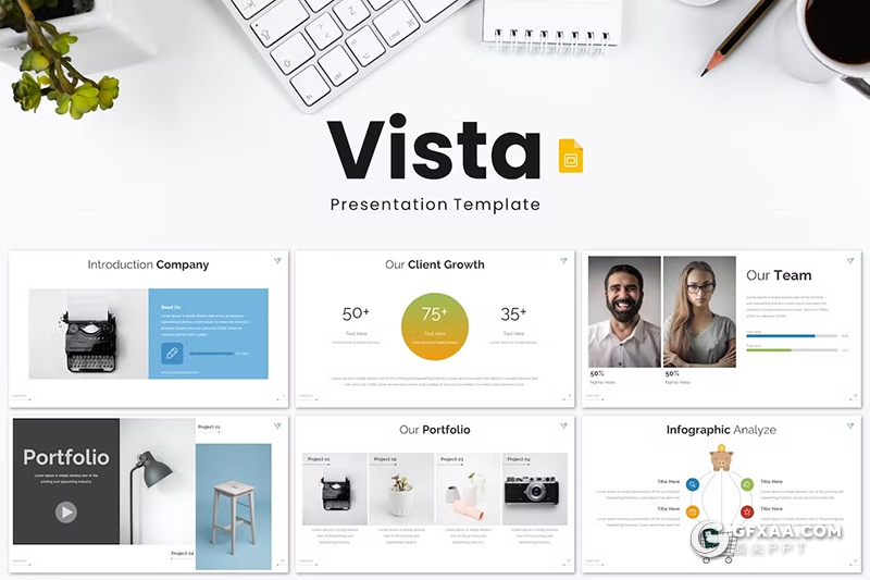 30页多色彩商务计划商业数据分析团队介绍通用国外GoogleSlides模板 - 顶尖PPT