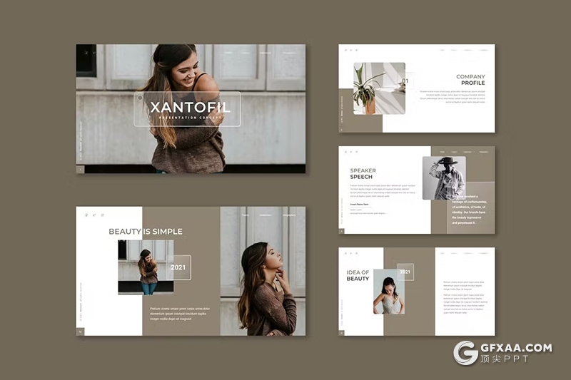 30页摄影图片展示产品展示通用国外GoogleSlides模板5种配色 - 顶尖PPT