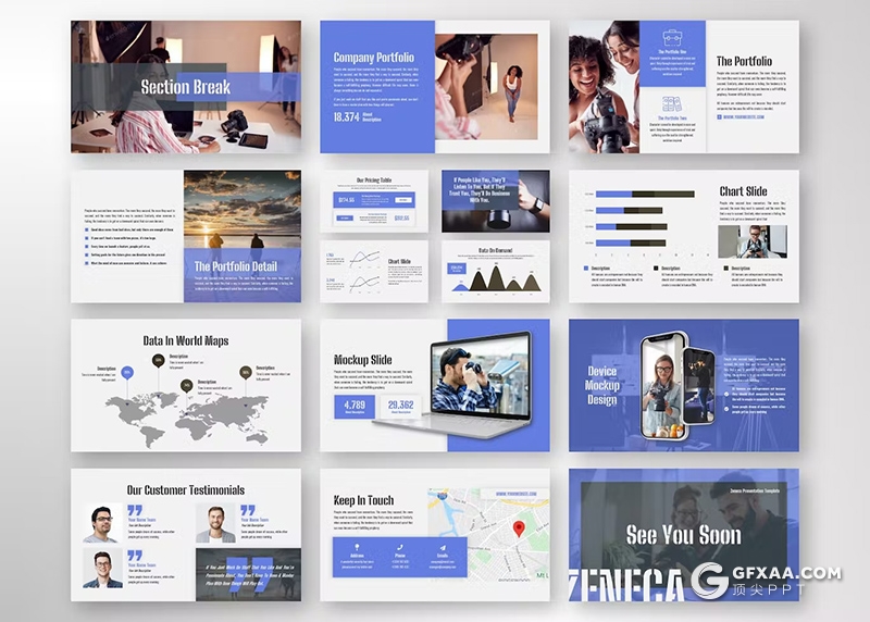 30页业务合作团队介绍商业计划商务通用国外PPT模板5种配色 - 顶尖PPT