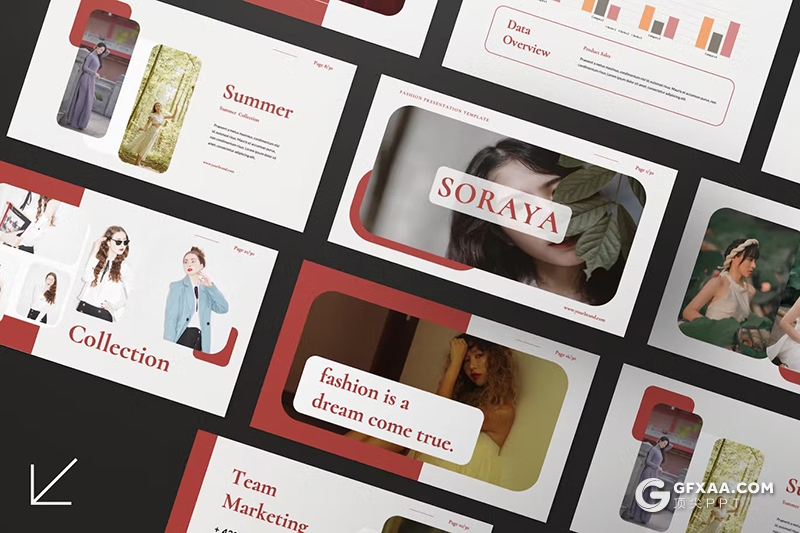 30页摄影图片展示服装产品摄影展示通用国外GoogleSlides模板 - 顶尖PPT